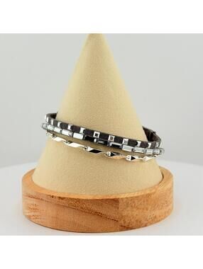 Bomb Party Single Snap Back Bracelet - Black & Silver Plating (5)